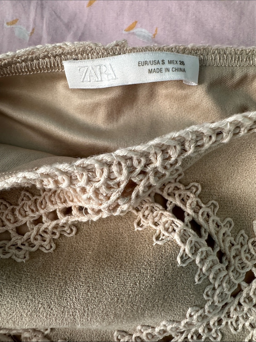 Zara Cream Crochet Diamond Mini Skirt - Picture 6 of 9